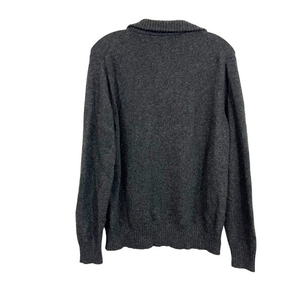 J. Crew Men's Lambswool Gray Quarter Zip Pullover Sweater - Size Small - Picture 2 of 6